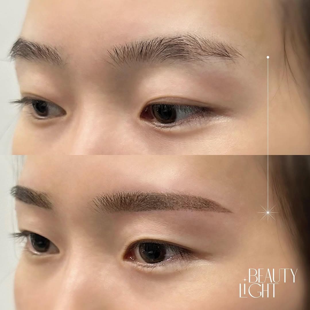 Permanent eyebrows before and after Toronto — eyebrow enhancement result at The Black Light
